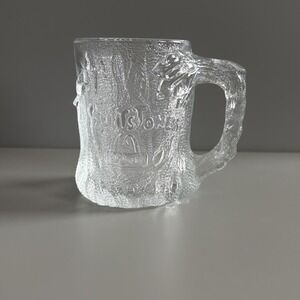 Vntg 1993 McDonald's Flintstones "Treemendous Mug" RocDonalds Glass Cup Mug